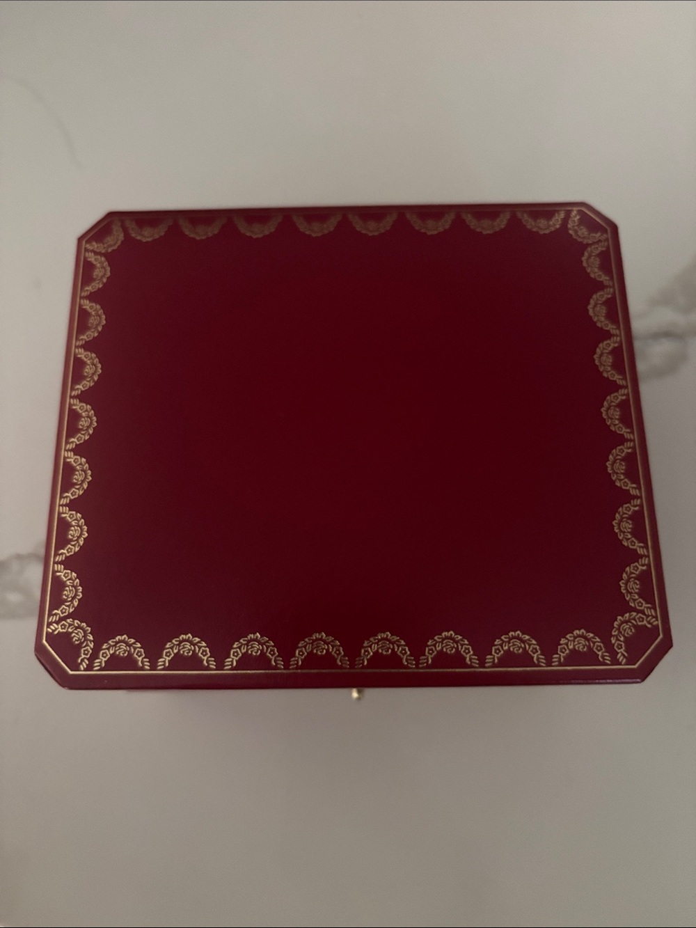 Elegant Red Jewelry Case with Gold Trim